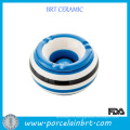 Cendrier à la forme ronde en céramique bleu et blanc
